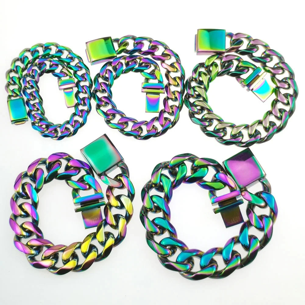 Vault592™ Rainbow Link Bracelet – Bold Stylish, Men Women