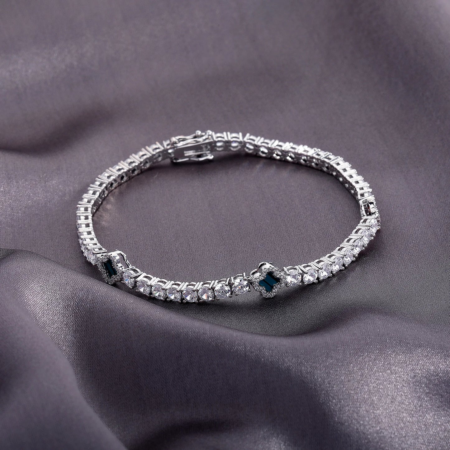 Vault592™ Iced Out Clover Tennis Chain & Bracelet Set – Bold, Stylish & Unique