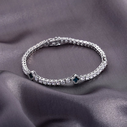 Vault592™ Iced Out Clover Tennis Chain & Bracelet Set – Bold, Stylish & Unique