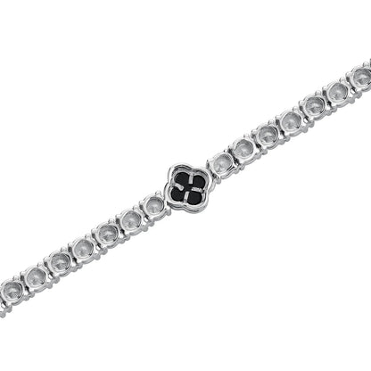 Vault592™ Iced Out Clover Tennis Chain & Bracelet Set – Bold, Stylish & Unique