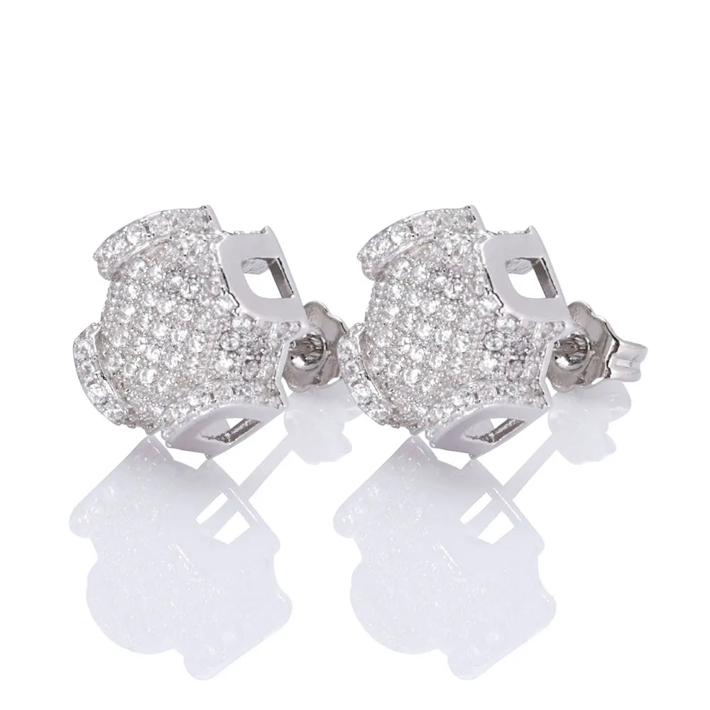 Vault592™ Brass Cubic Zirconia Geometric Earrings – Bold, Unique Timeless