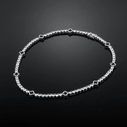 Vault592™ Iced Out Clover Tennis Chain & Bracelet Set – Bold, Stylish & Unique