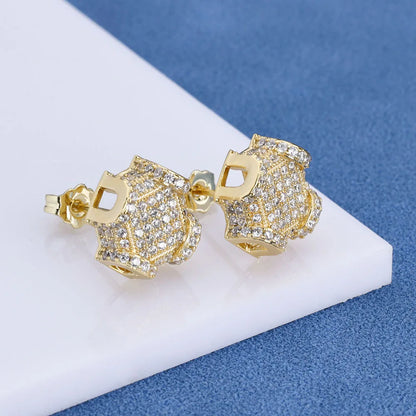 Vault592™ Brass Cubic Zirconia Geometric Earrings – Bold, Unique Timeless